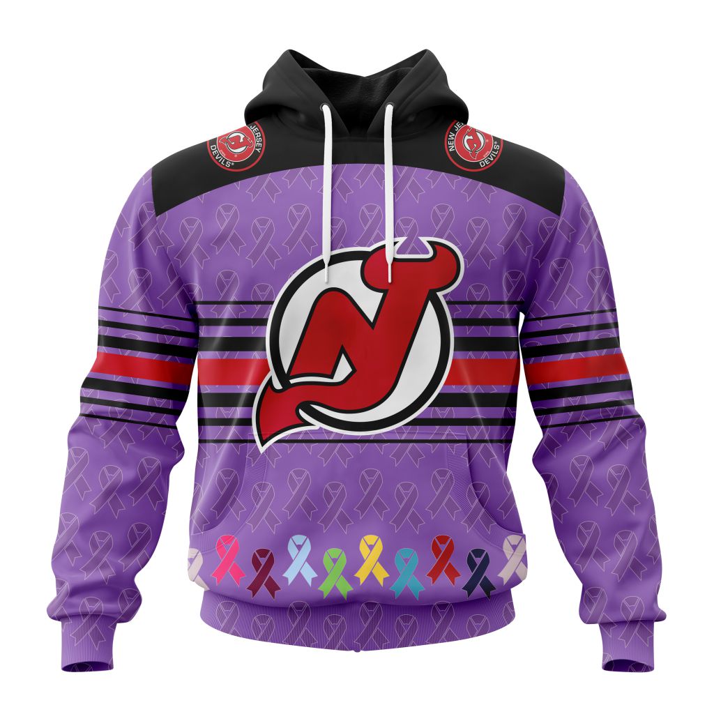 Personalized Nhl New Jersey Devils Specialized Design Fights Cancer Pullover Hoodie