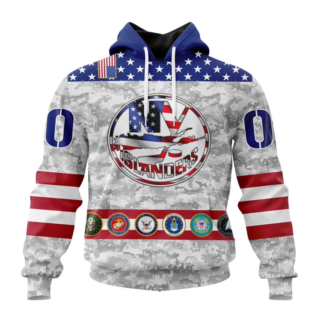Personalized Nhl New York Islanders Armed Forces Appreciation Pullover Hoodie