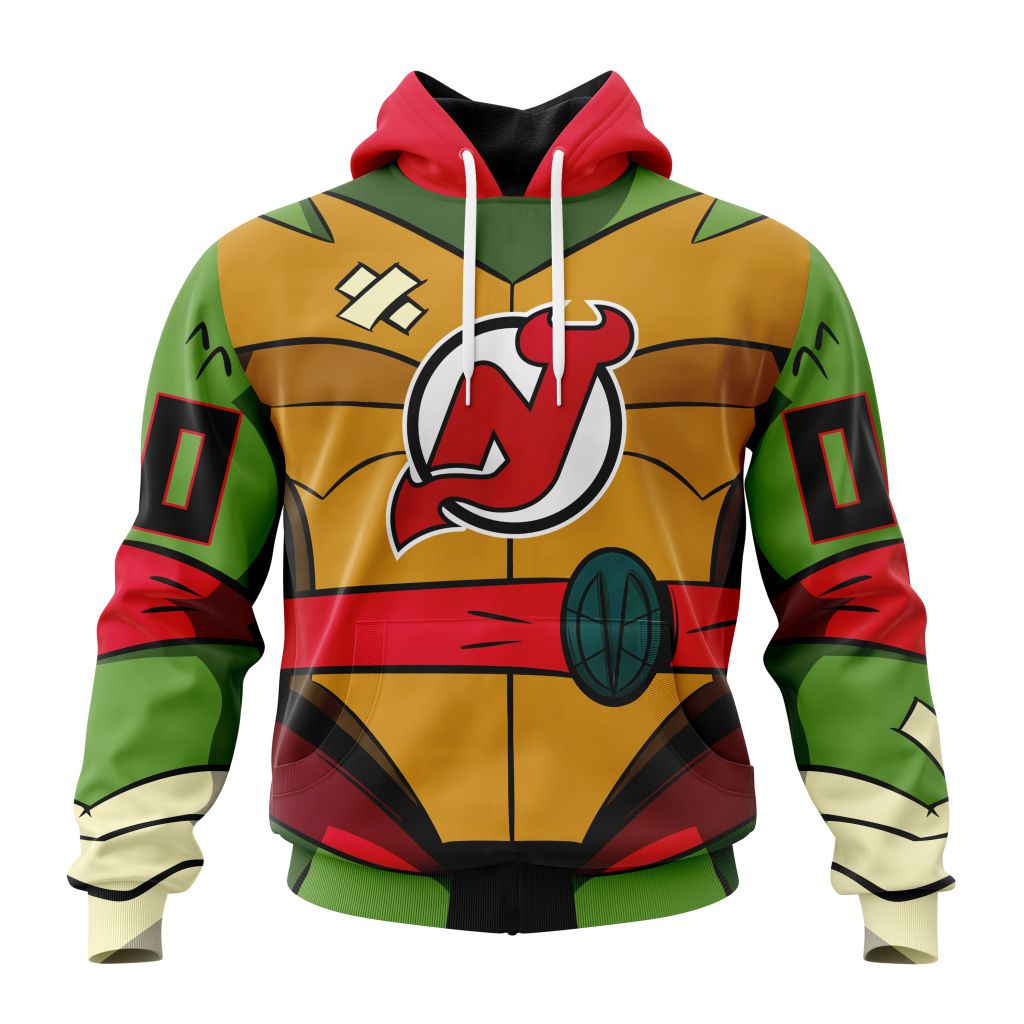 Personalized Nhl New Jersey Devils Teenage Mutant Ninja Turtles Design Pullover Hoodie