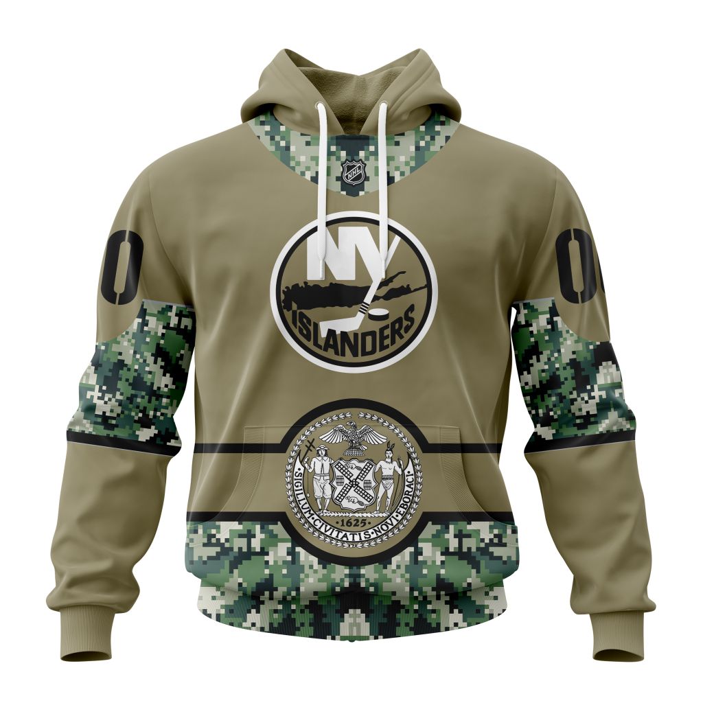 Personalized Nhl New York Islanders Military Camo With City Or State Flag Pullover Hoodie