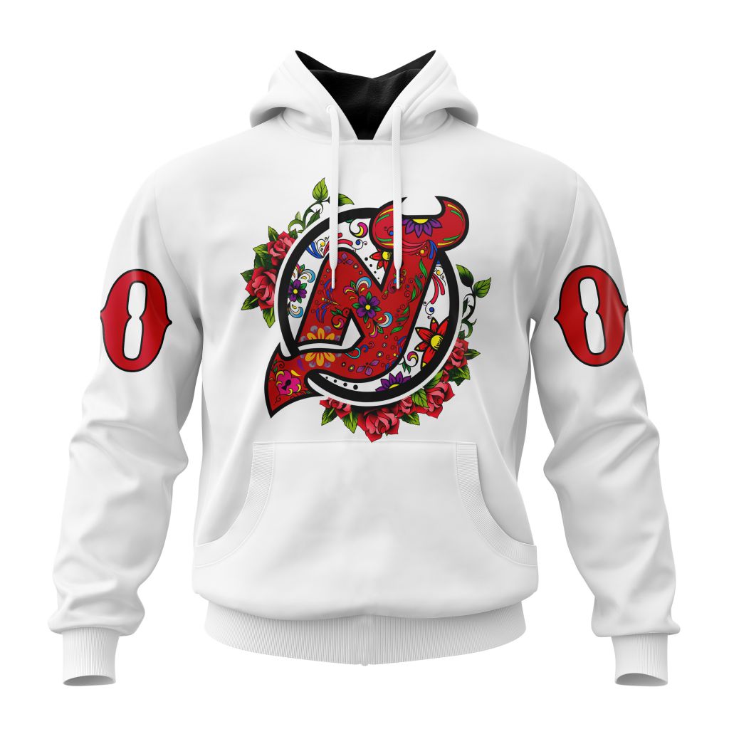 Personalized Nhl New Jersey Devils Specialized Dia De Muertos Pullover Hoodie