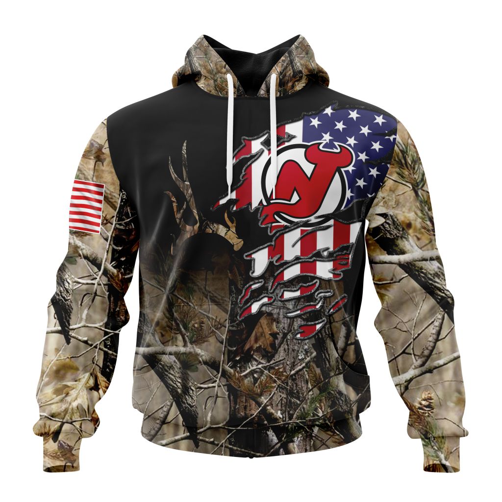 Personalized Nhl New Jersey Devils Special Camo Realtree Hunting Pullover Hoodie