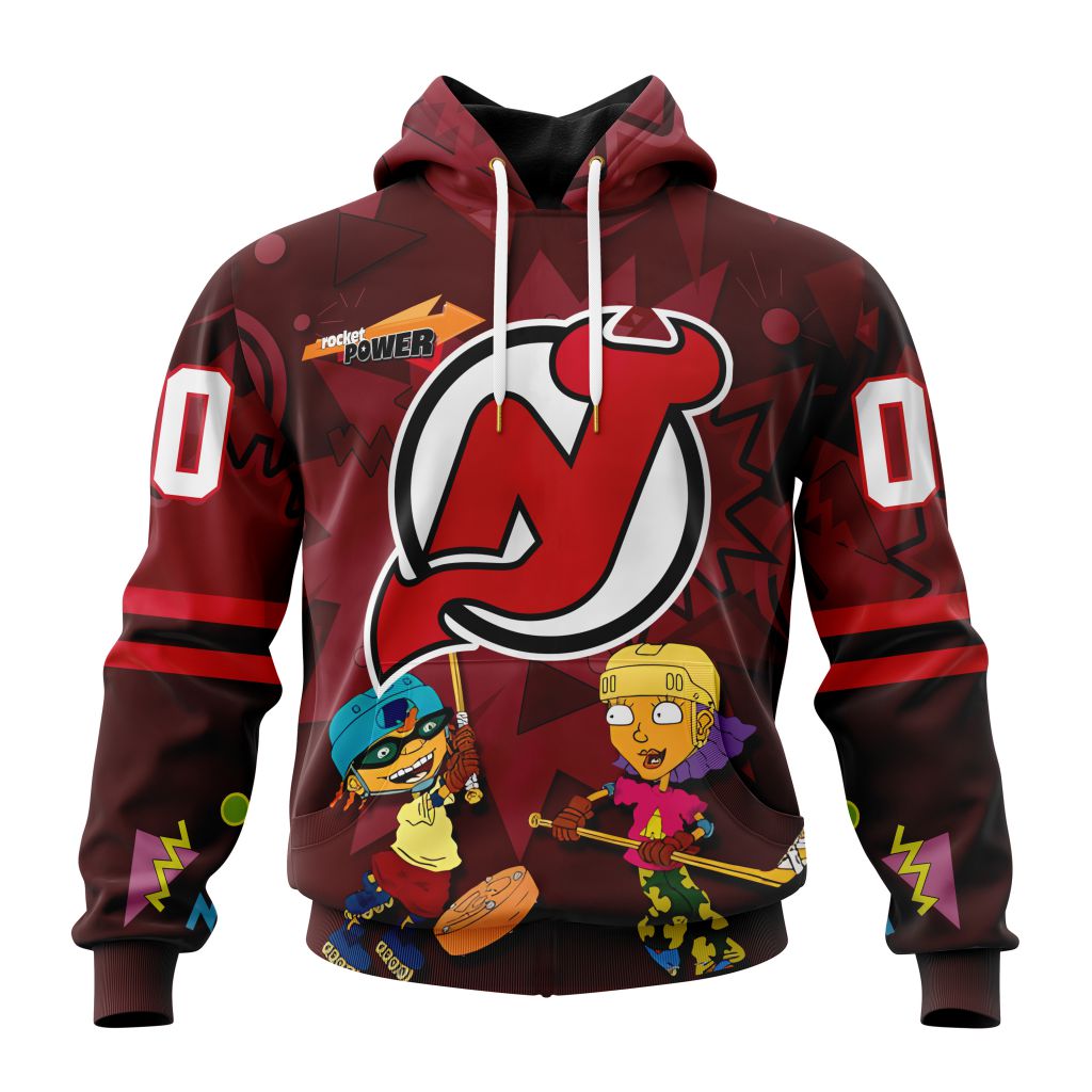 Personalized Nhl New Jersey Devils Specialized For Rocket Power Pullover Hoodie