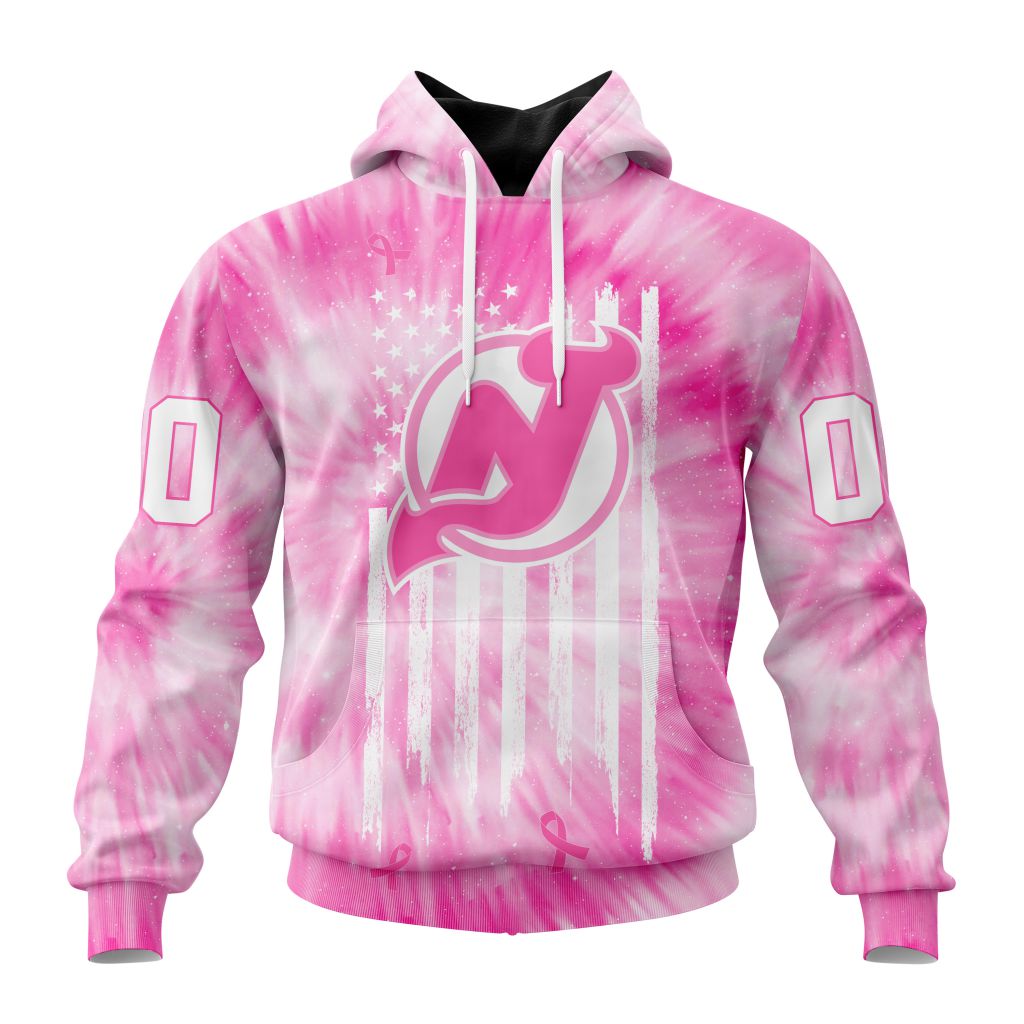Personalized Nhl New Jersey Devils Special Pink Tie-Dye Pullover Hoodie