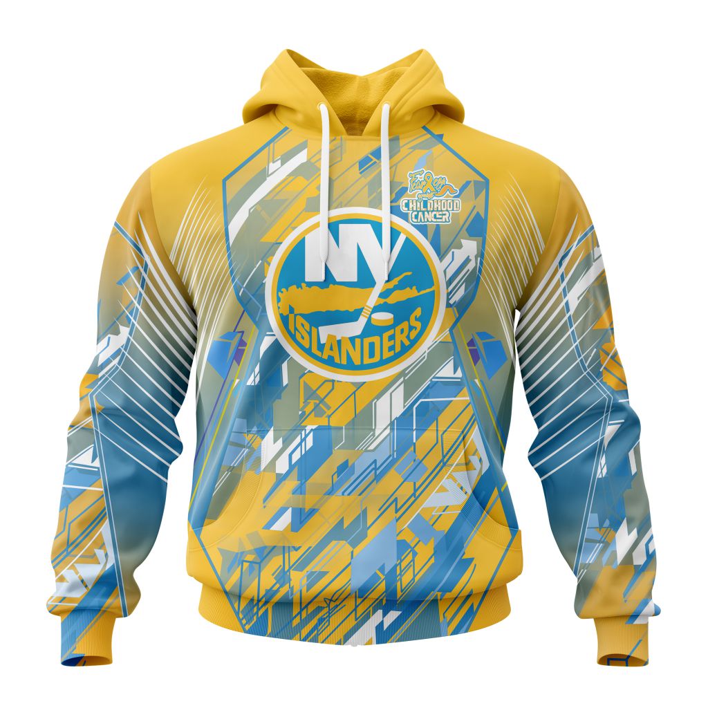 Personalized Nhl New York Islanders Fearless Against Childhood Cancers Pullover Hoodie