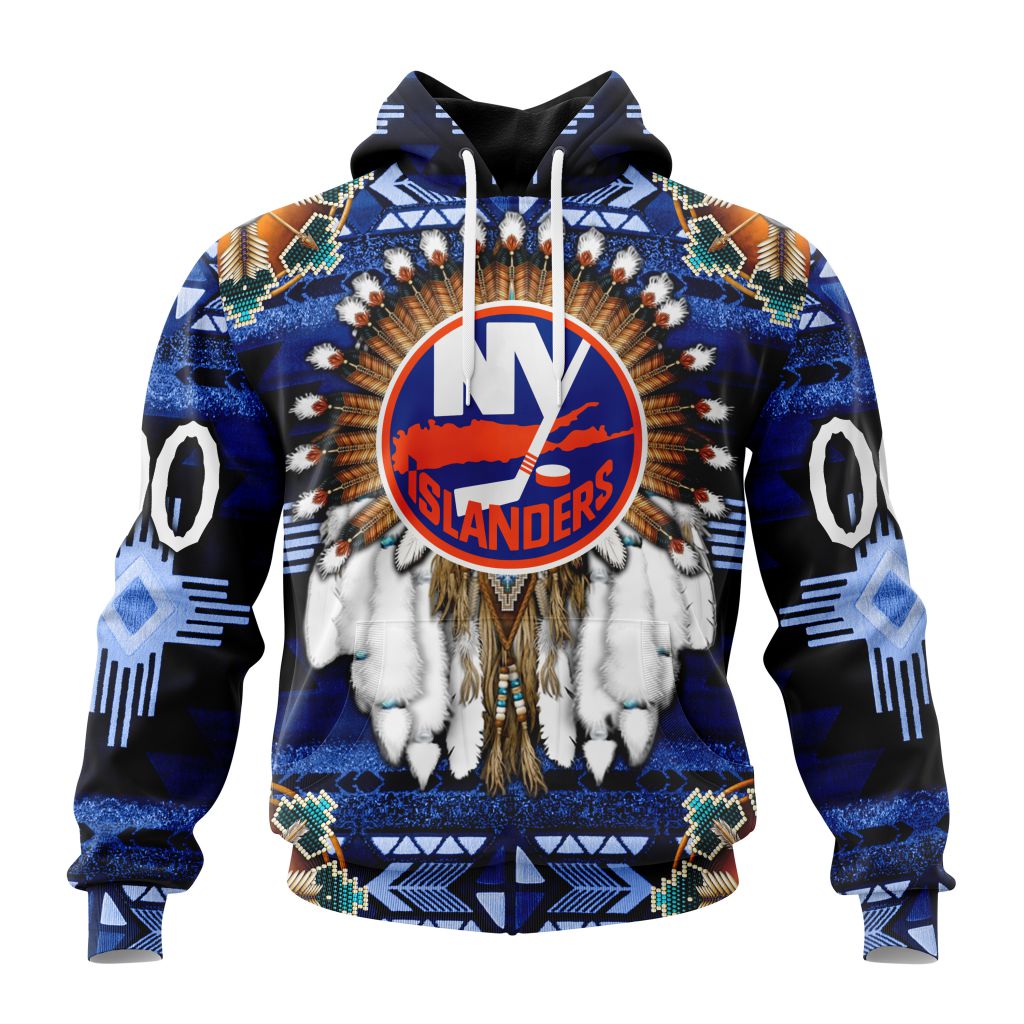 Personalized Nhl New York Islanders Special Native Costume Design Pullover Hoodie