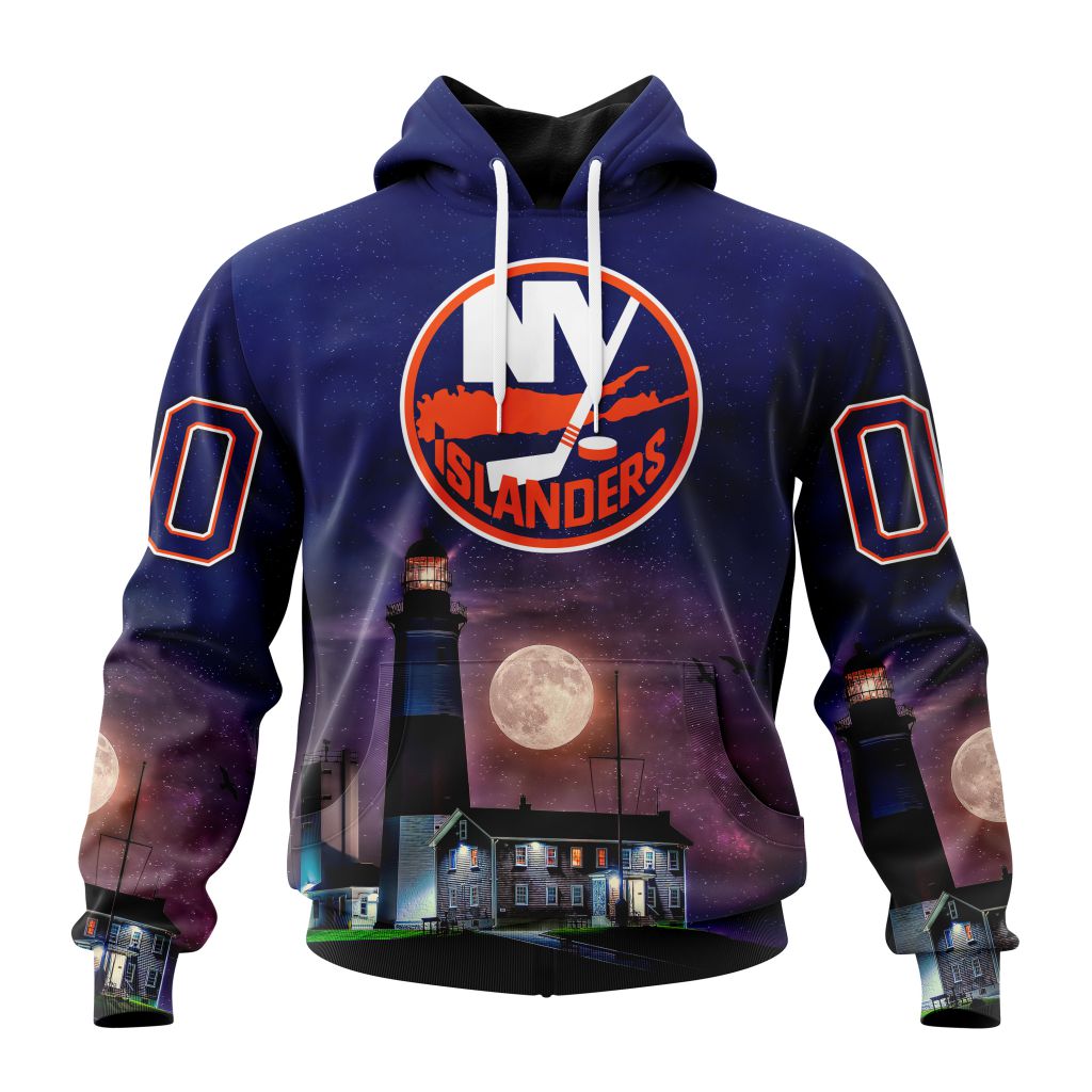 Personalized Nhl New York Islanders Special Design With Montauk Point Lighthouse Pullover Hoodie