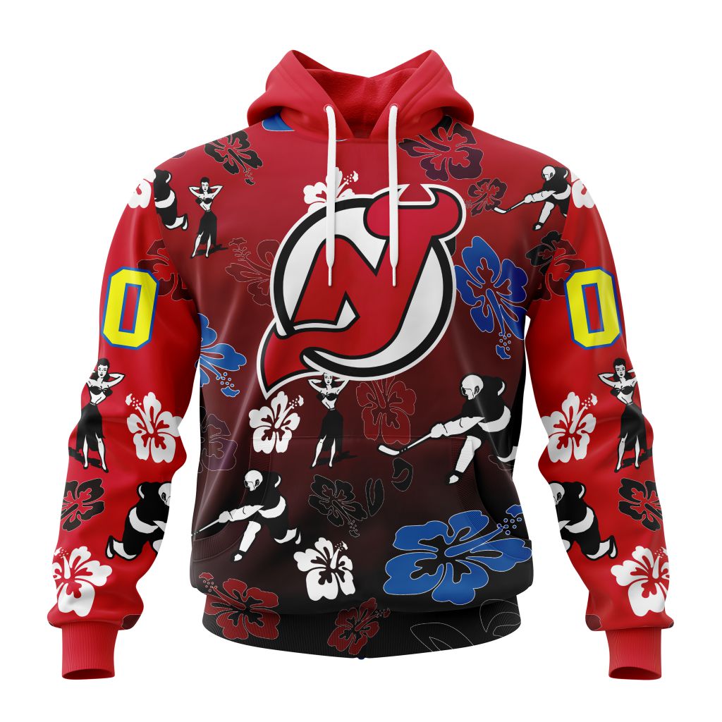 Personalized Nhl New Jersey Devils Hawaiian Style Design For Fans Pullover Hoodie