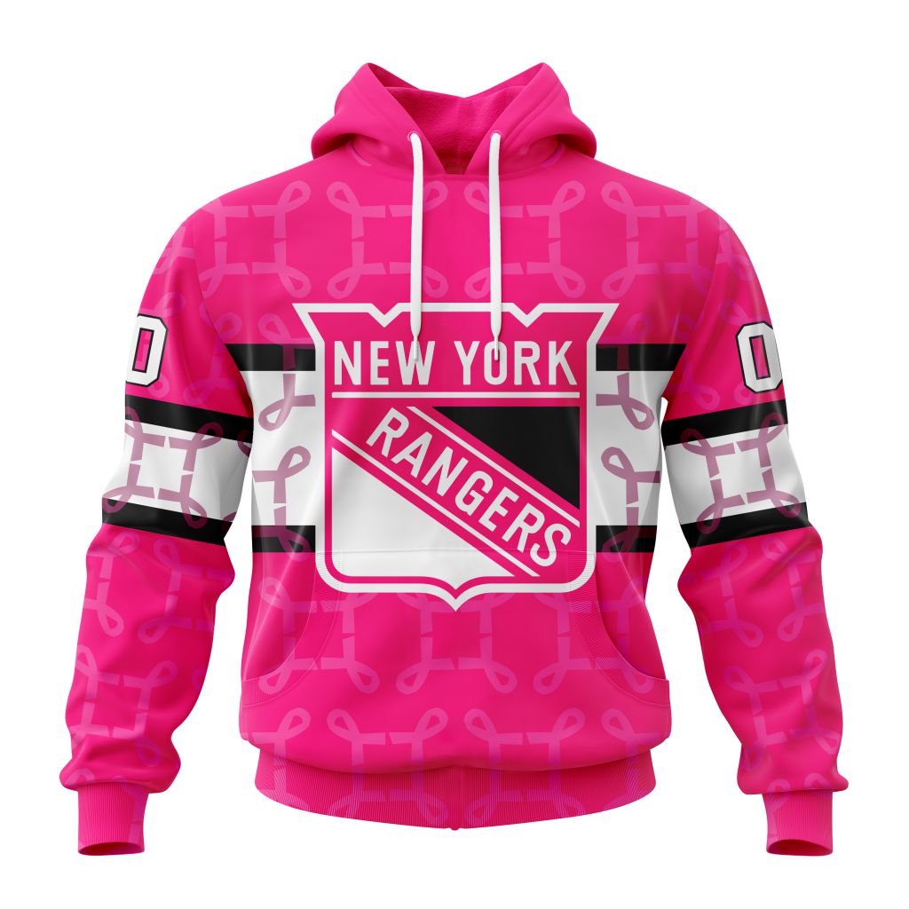 Personalized Nhl New York Rangers I Pink I Can In October We Wear Pink Breast Cancer Pullover Hoodie