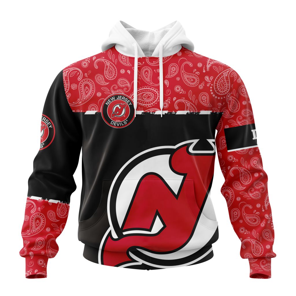 Personalized Nhl New Jersey Devils Specialized Hockey With Paisley Pullover Hoodie