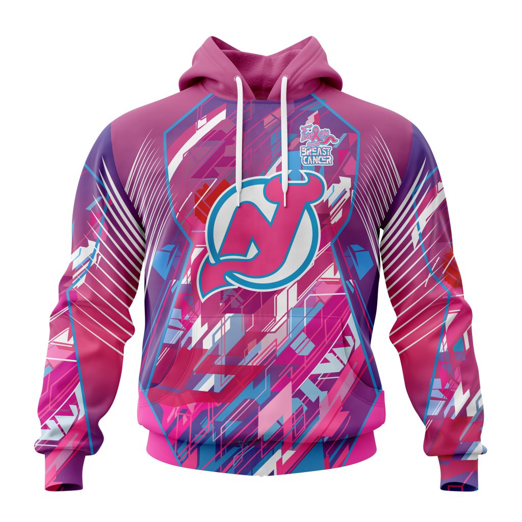Personalized Nhl New Jersey Devils I Pink I Can Fearless Again Breast Cancer Pullover Hoodie