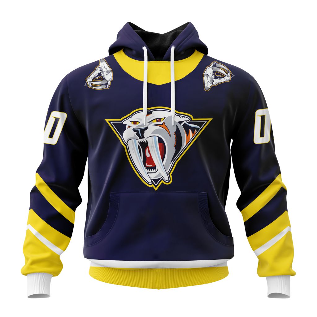 Personalized Nhl Nashville Predators Specialized Kits With Retro Concepts Pullover Hoodie