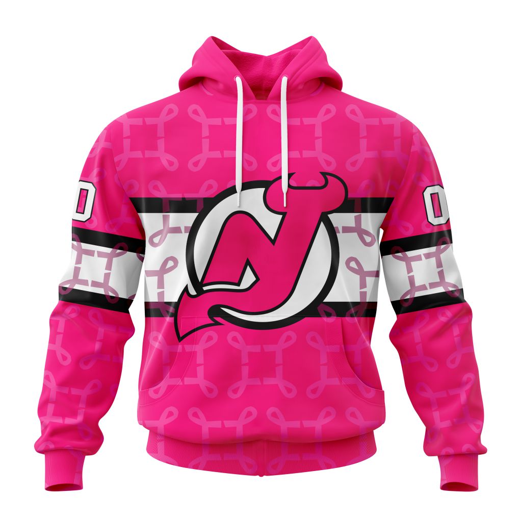 Personalized Nhl New Jersey Devils I Pink I Can In October We Wear Pink Breast Cancer Pullover Hoodie