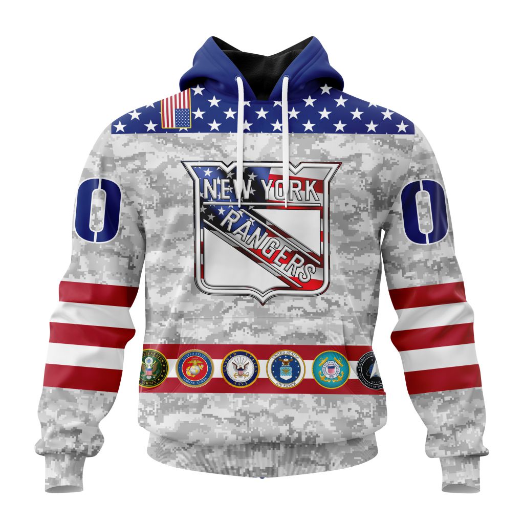 Personalized Nhl New York Rangers Armed Forces Appreciation Pullover Hoodie