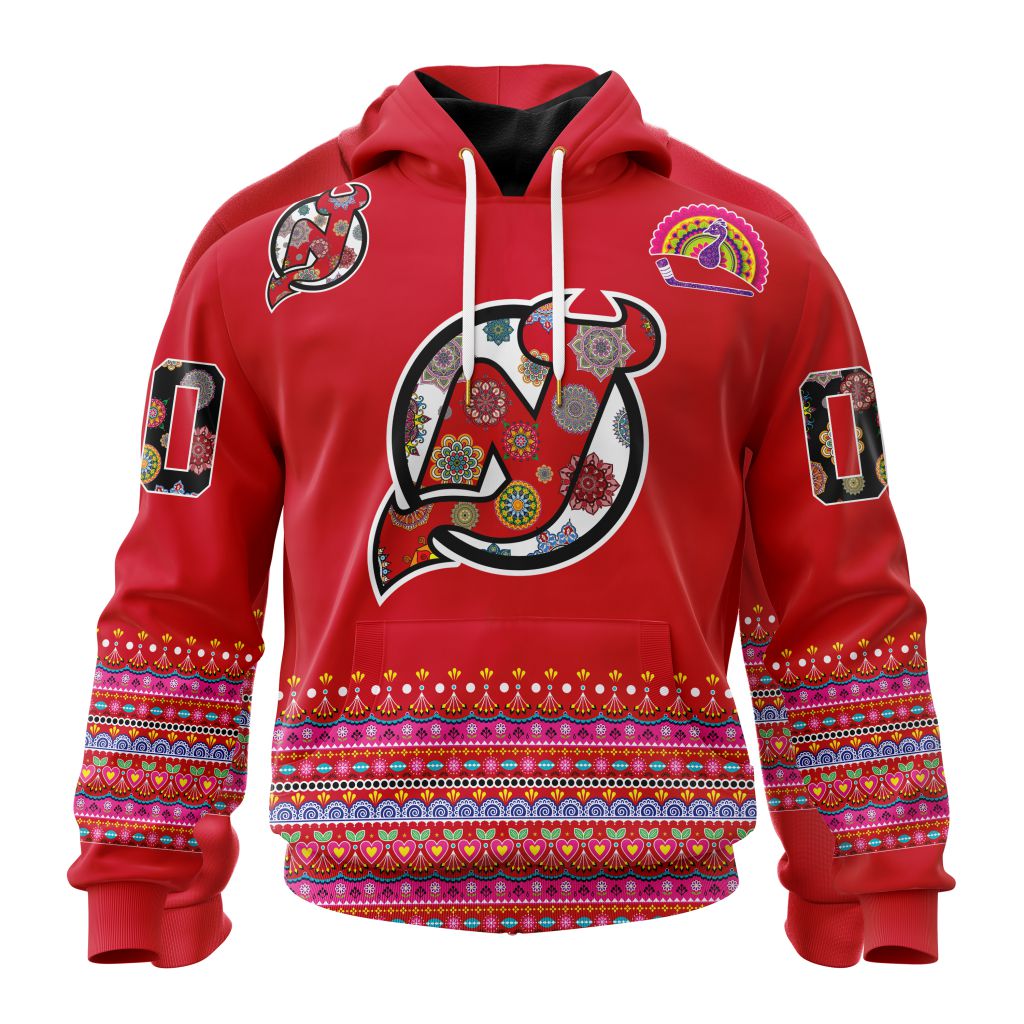 Personalized Nhl New Jersey Devils Jersey Hockey For All Diwali Festival Pullover Hoodie