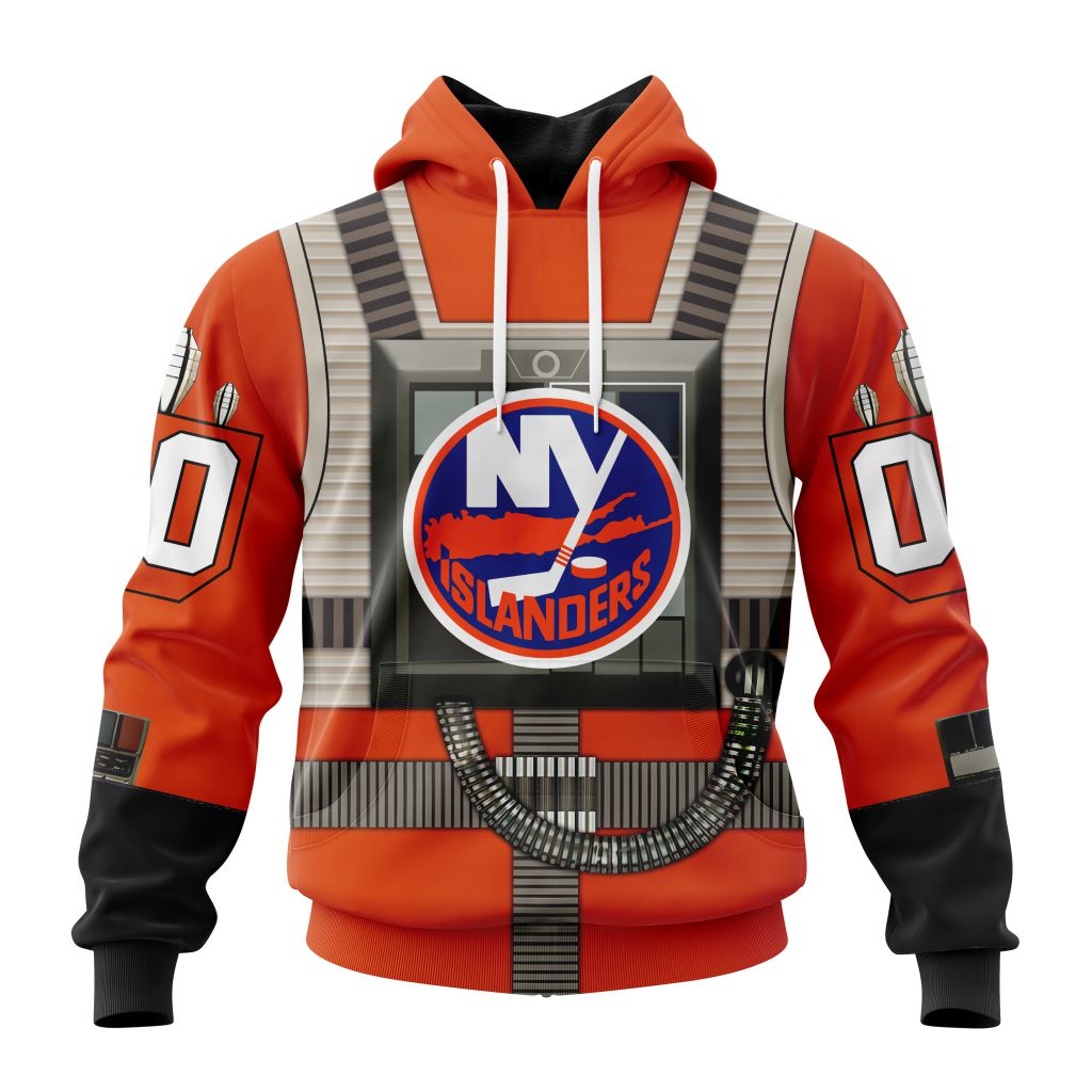 Personalized Nhl New York Islanders Star Wars Rebel Pilot Design Pullover Hoodie