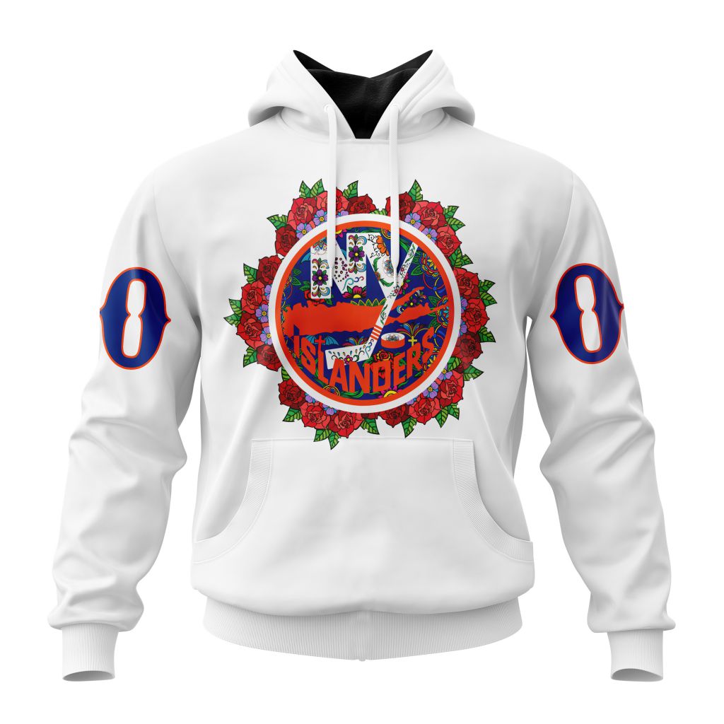 Personalized Nhl New York Islanders Specialized Dia De Muertos Pullover Hoodie