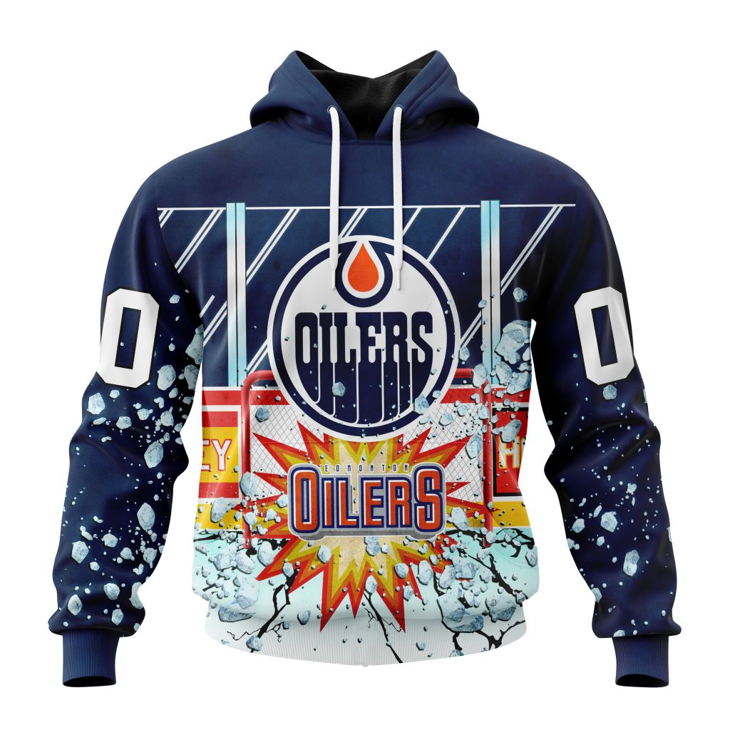 Personalized Nhl Edmonton Oilers With Ice Hockey Arena Pullover Hoodie