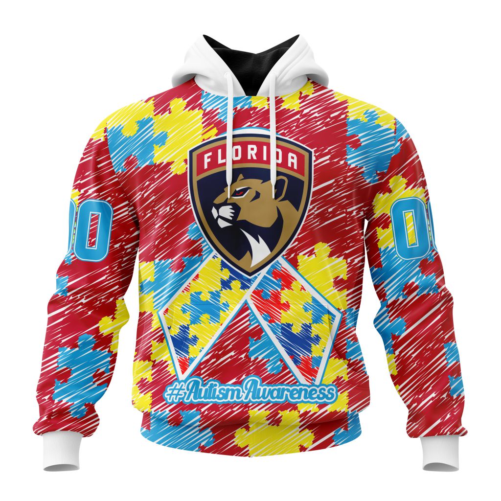 Personalized Nhl Florida Panthers Special Autism Awareness Month Pullover Hoodie