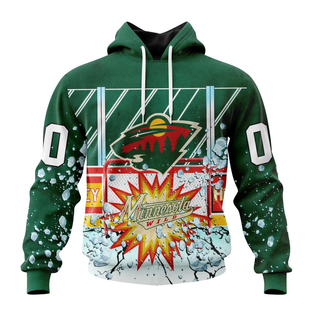 Personalized Nhl Minnesota Wild With Ice Hockey Arena Pullover Hoodie