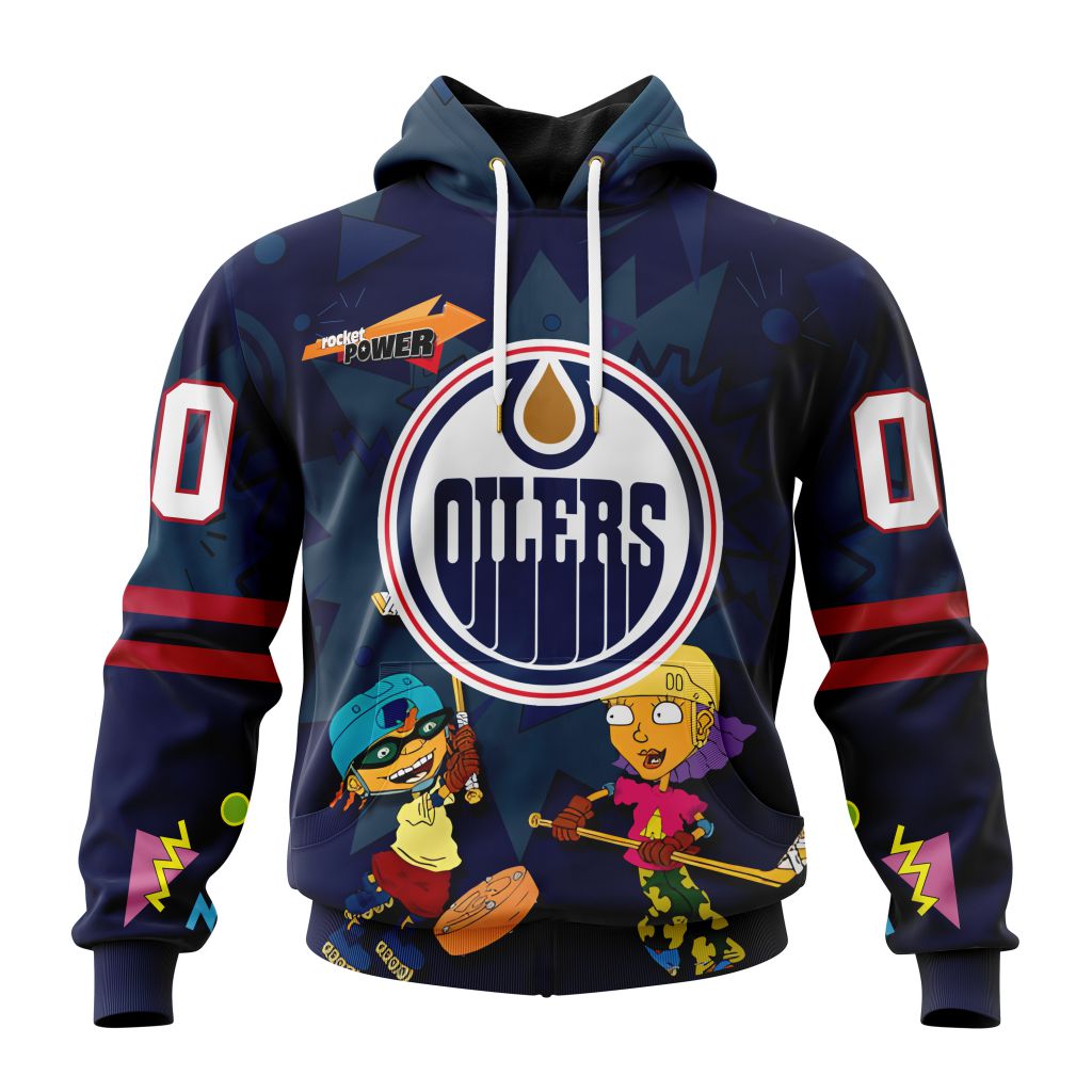 Personalized Nhl Edmonton Oilers Specialized For Rocket Power Pullover Hoodie