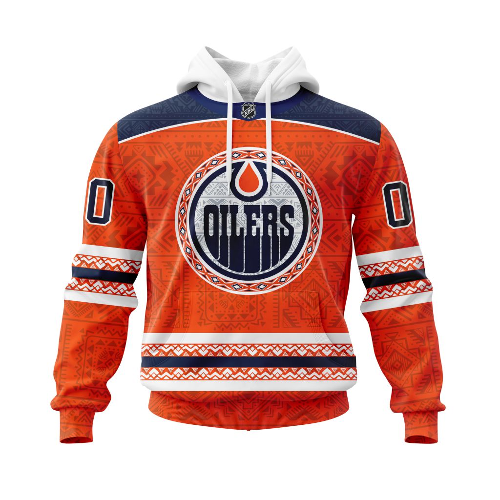 Personalized Nhl Edmonton Oilers Specialized Native Concepts Pullover Hoodie