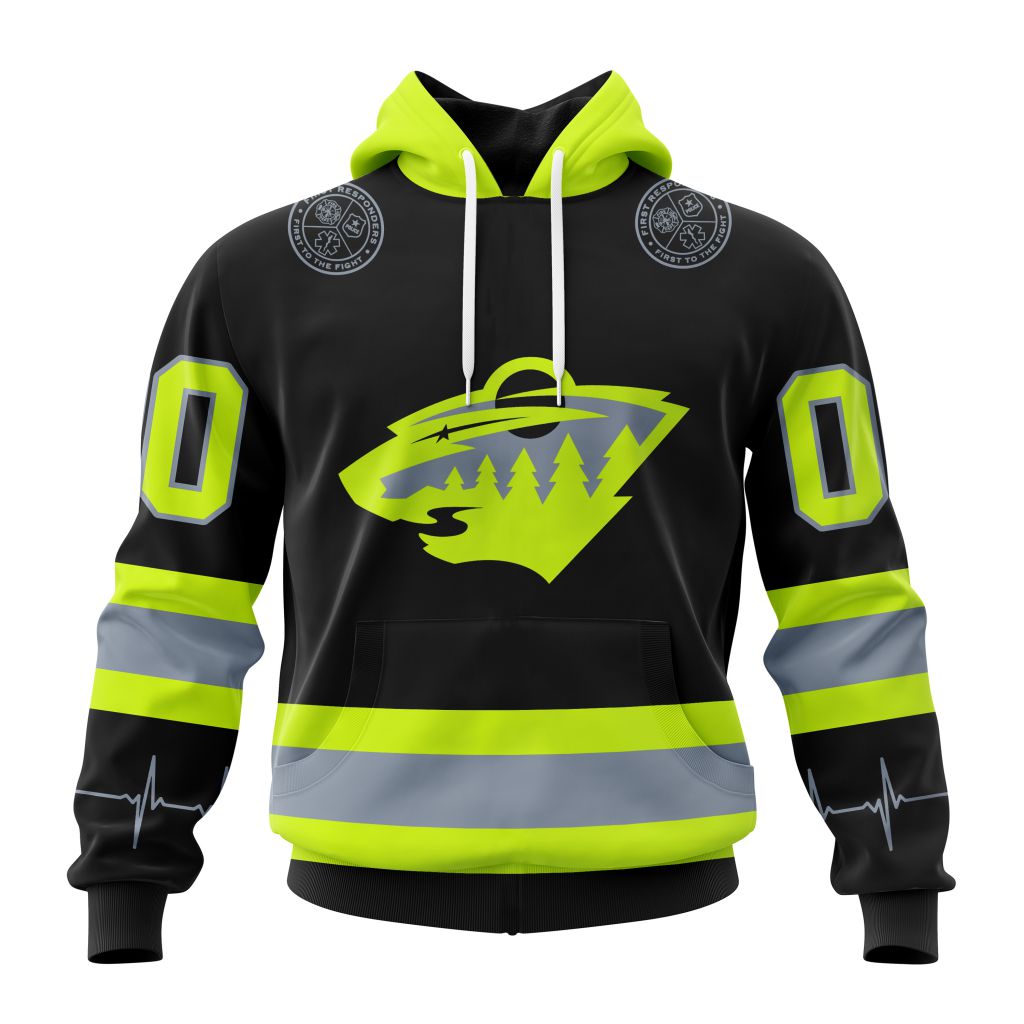 Personalized Nhl Minnesota Wild Specialized Kits With Firefighter Uniforms Color Pullover Hoodie