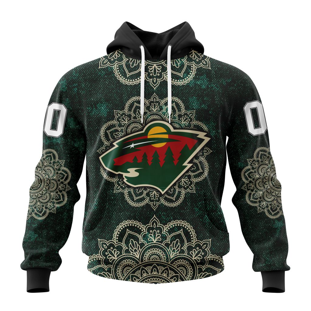 Personalized Nhl Minnesota Wild Specialized Mandala Style Pullover Hoodie