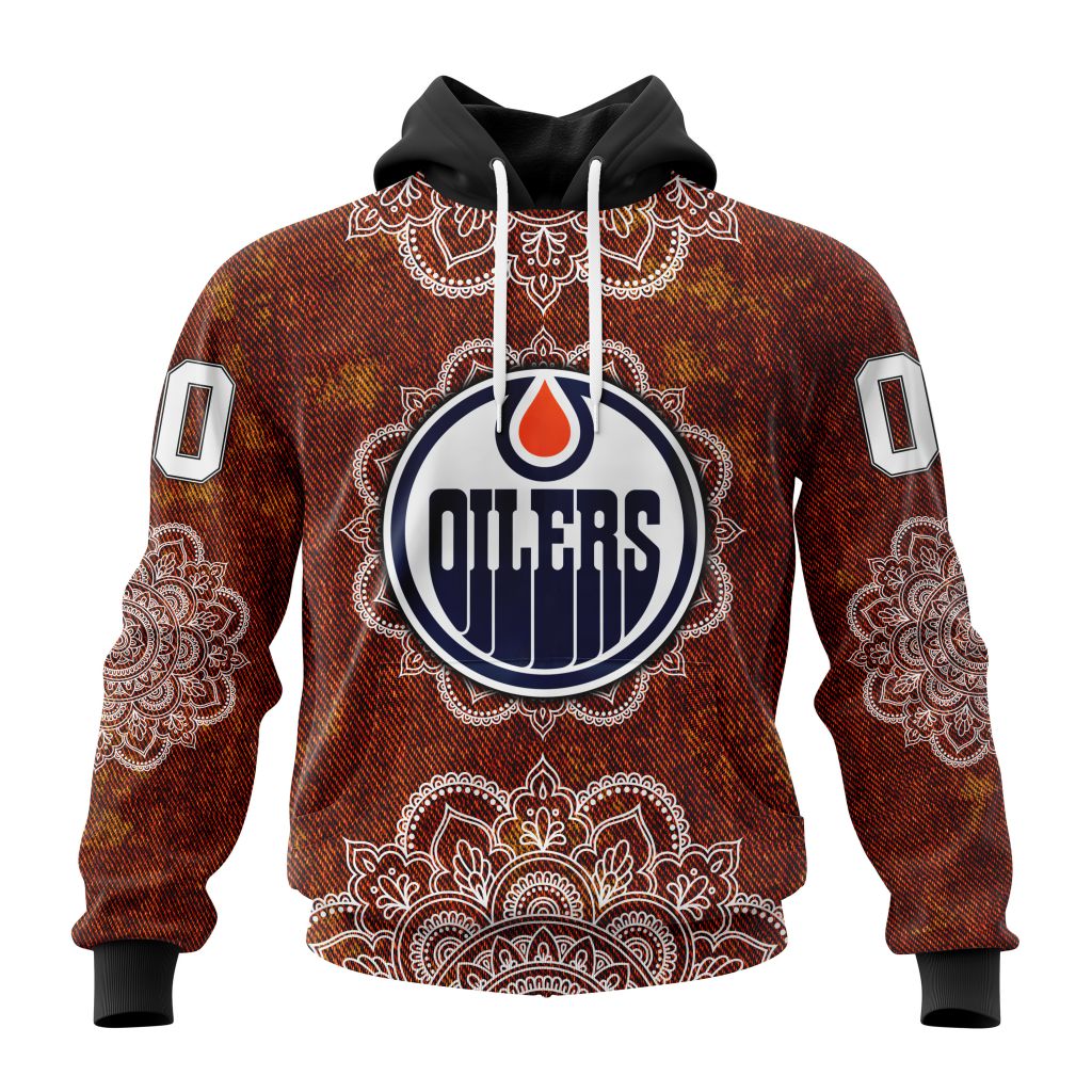 Personalized Nhl Edmonton Oilers Specialized Mandala Style Pullover Hoodie
