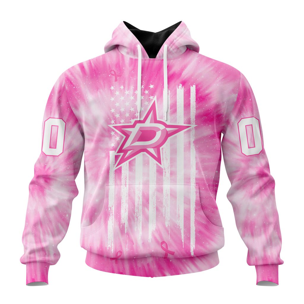 Personalized Nhl Dallas Stars Special Pink Tie-Dye Pullover Hoodie