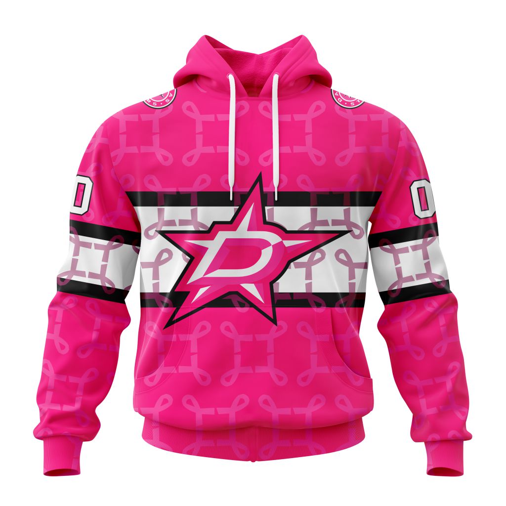 Personalized Nhl Dallas Stars I Pink I Can In October We Wear Pink Breast Cancer Pullover Hoodie