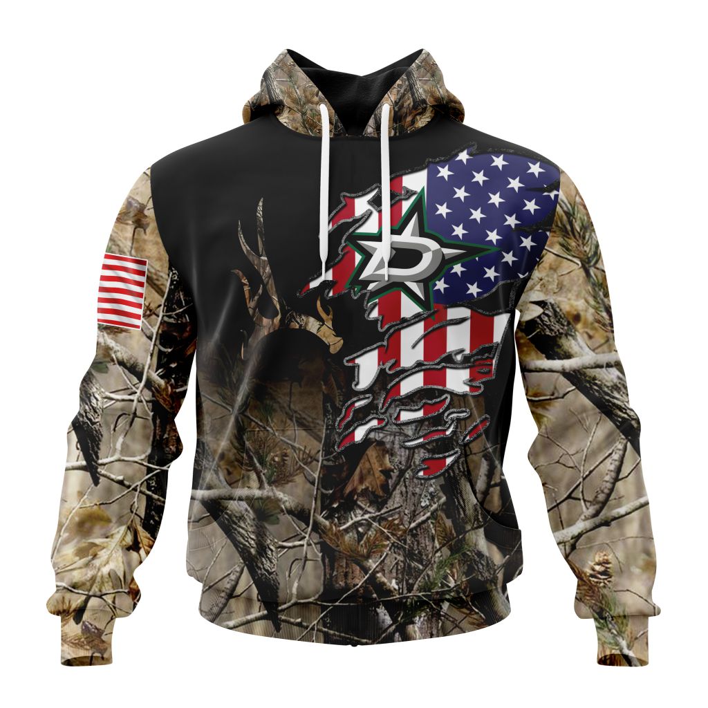 Personalized Nhl Dallas Stars Special Camo Realtree Hunting Pullover 3D Hoodie