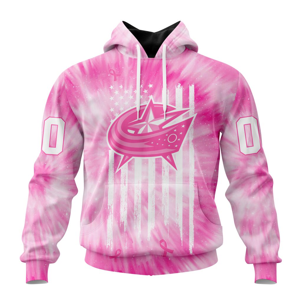 Personalized Nhl Columbus Blue Jackets Special Pink Tie-Dye Pullover Hoodie