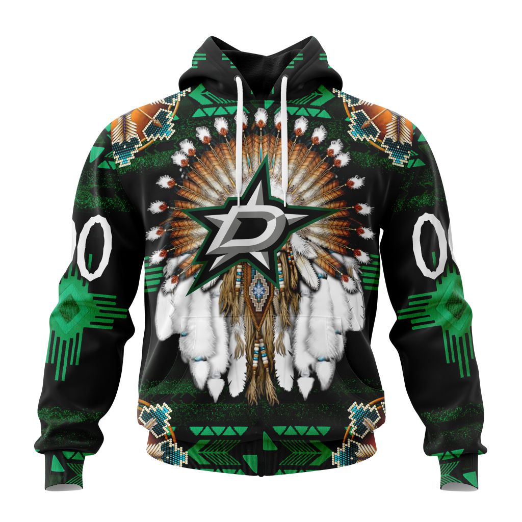 Personalized Nhl Dallas Stars Special Native Costume Design Pullover Hoodie