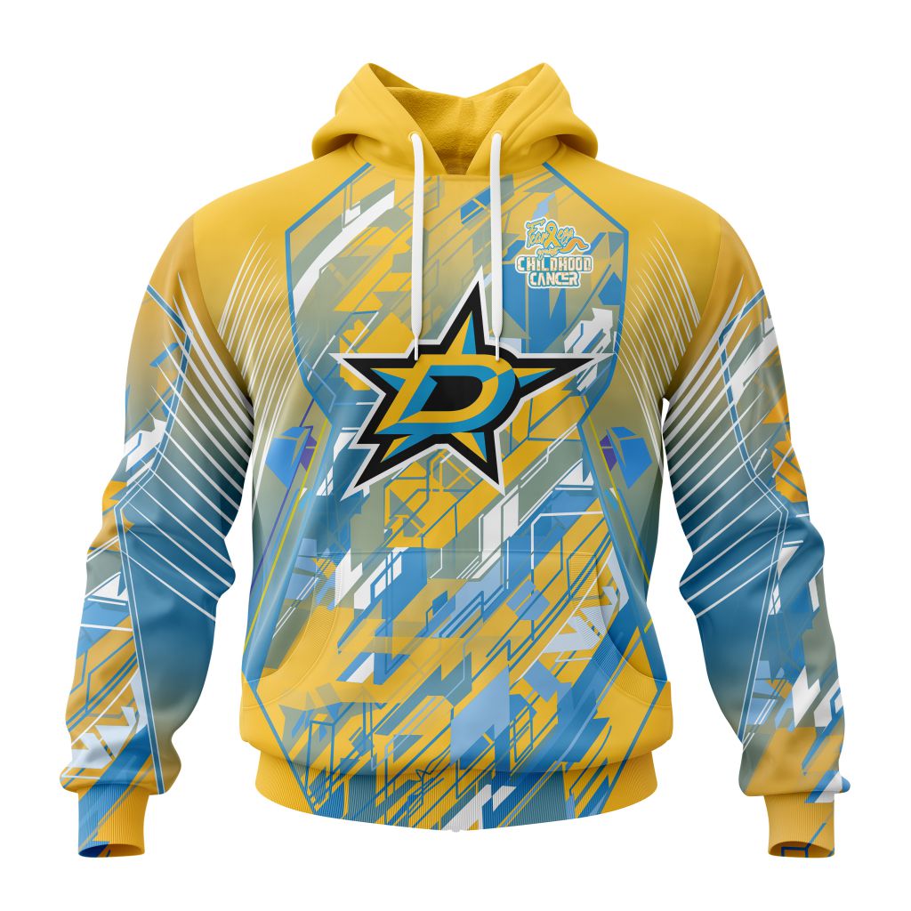 Personalized Nhl Dallas Stars Fearless Against Childhood Cancers Pullover Hoodie