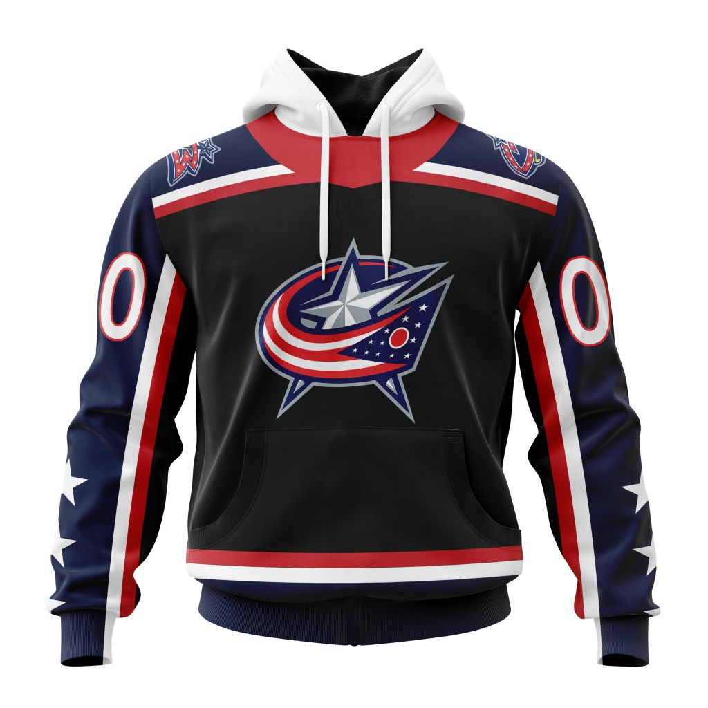 Personalized Nhl Columbus Blue Jackets Specialized Kits With Retro Concepts Pullover Hoodie