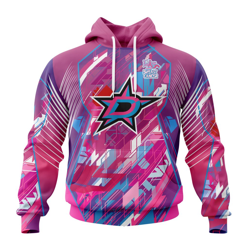 Personalized Nhl Dallas Stars I Pink I Can Fearless Again Breast Cancer Pullover Hoodie
