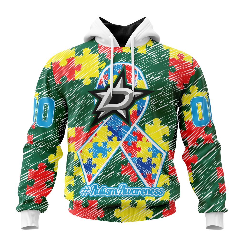 Personalized Nhl Dallas Stars Special Autism Awareness Month Pullover Hoodie