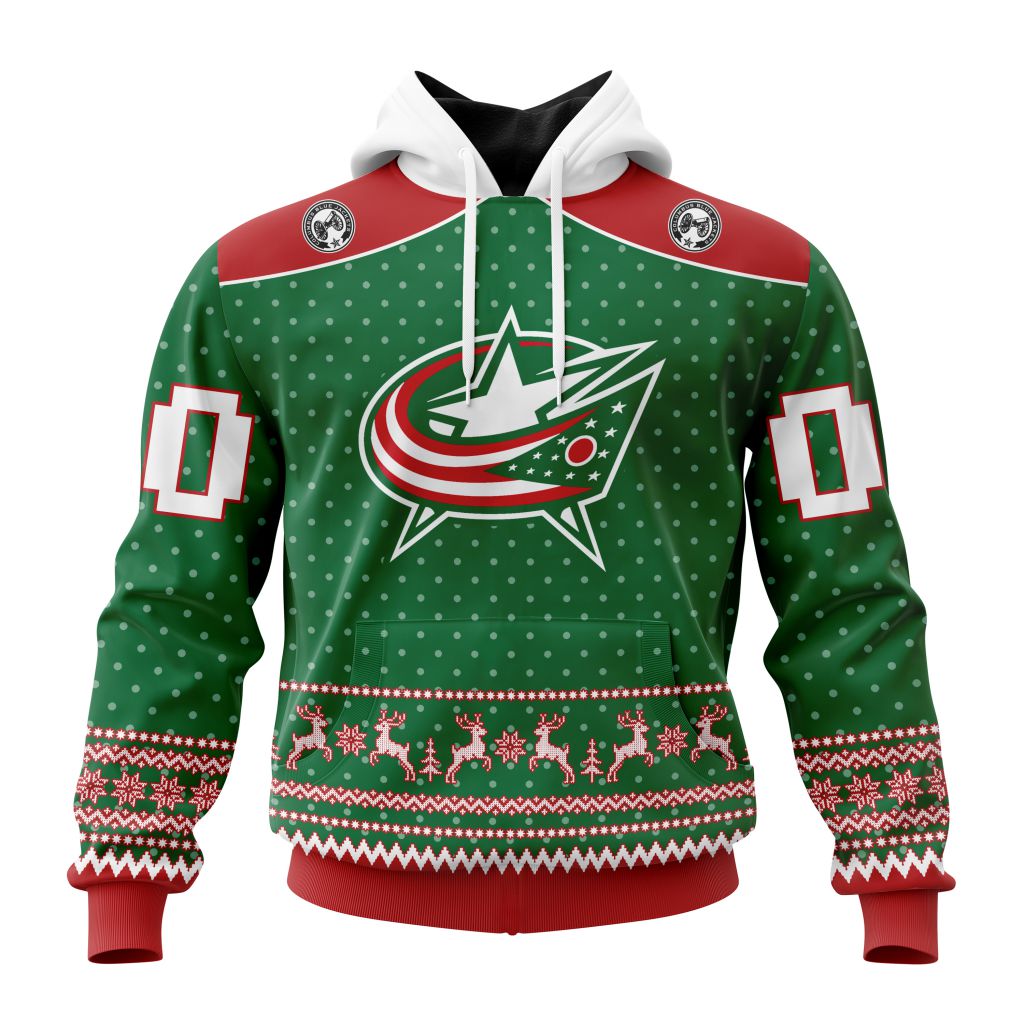 Personalized Nhl Columbus Blue Jackets Special Ugly Christmas Pullover Hoodie