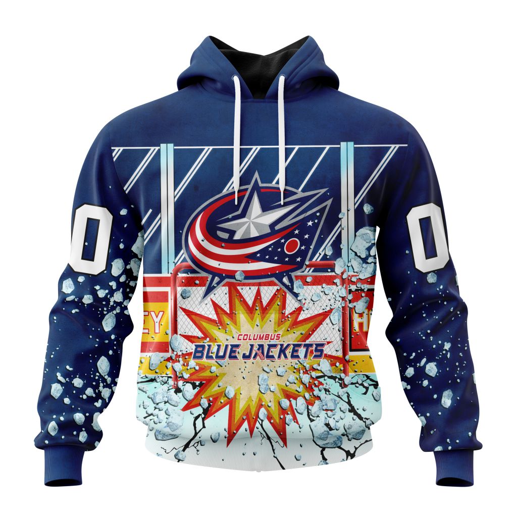Personalized Nhl Columbus Blue Jackets With Ice Hockey Arena Pullover Hoodie