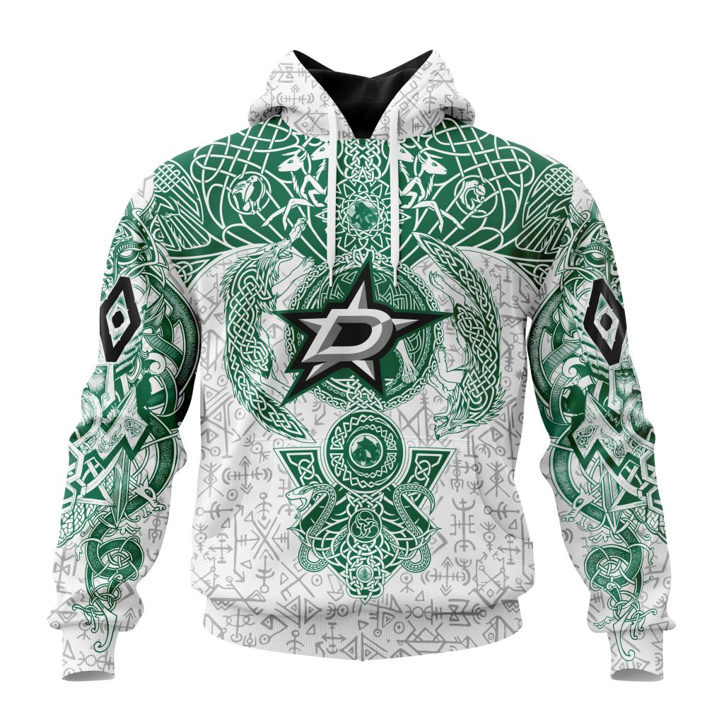 Personalized Nhl Dallas Stars Special Norse Viking Symbols Pullover Hoodie