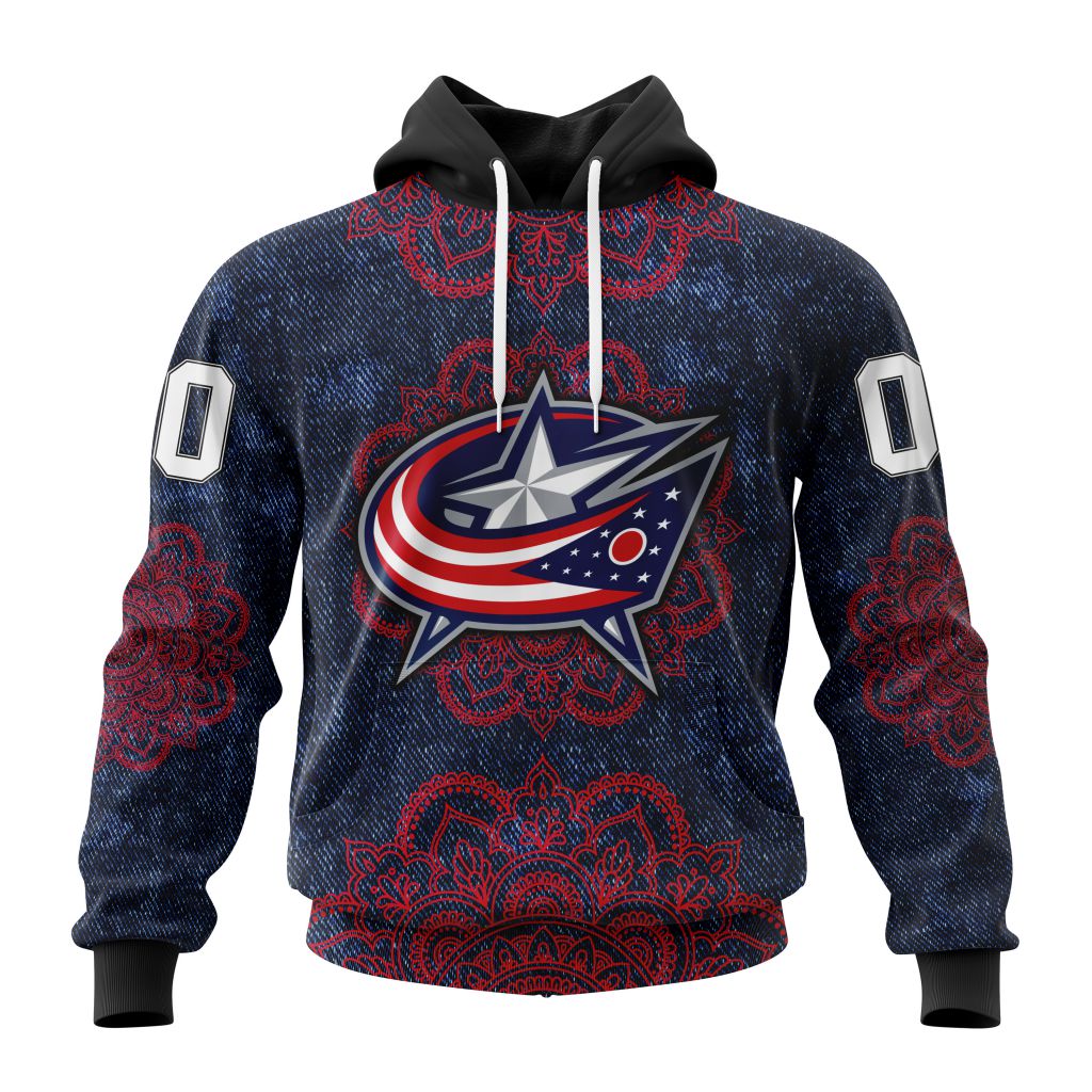 Personalized Nhl Columbus Blue Jackets Specialized Mandala Style Pullover Hoodie