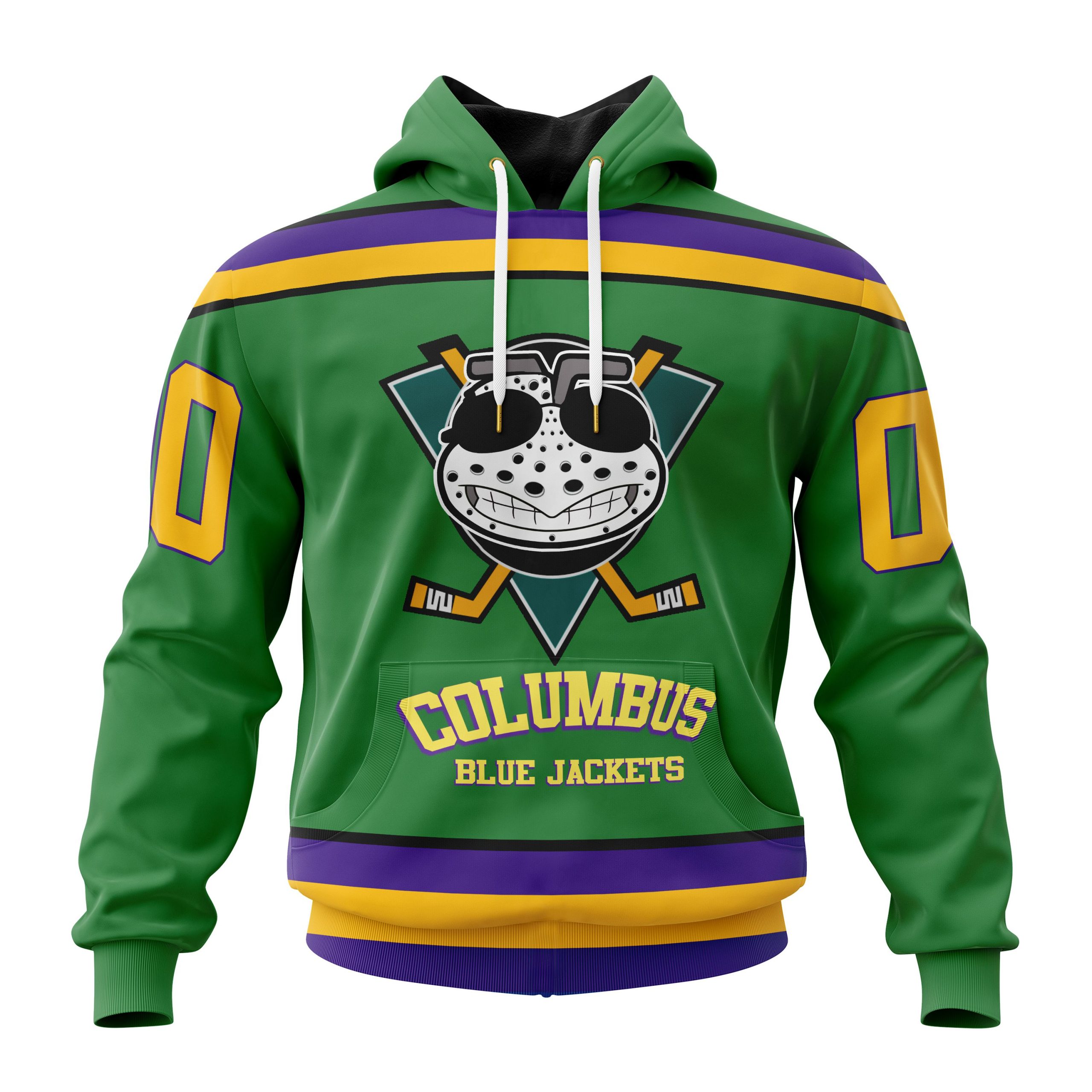 Personalized Nhl Columbus Blue Jackets Specialized Design X The Mighty Ducks Pullover Hoodie