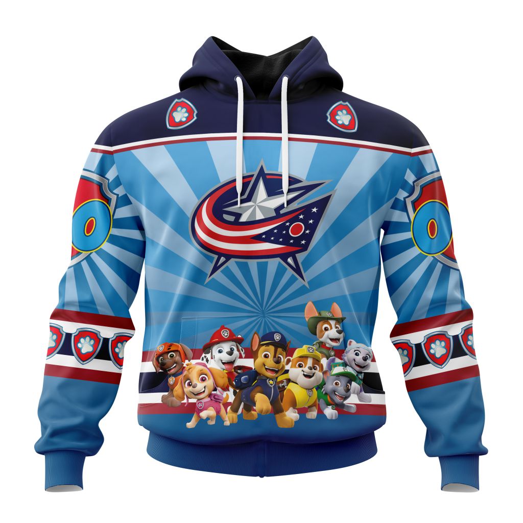 Personalized Nhl Columbus Blue Jackets Special Paw Patrol Kits Pullover Hoodie
