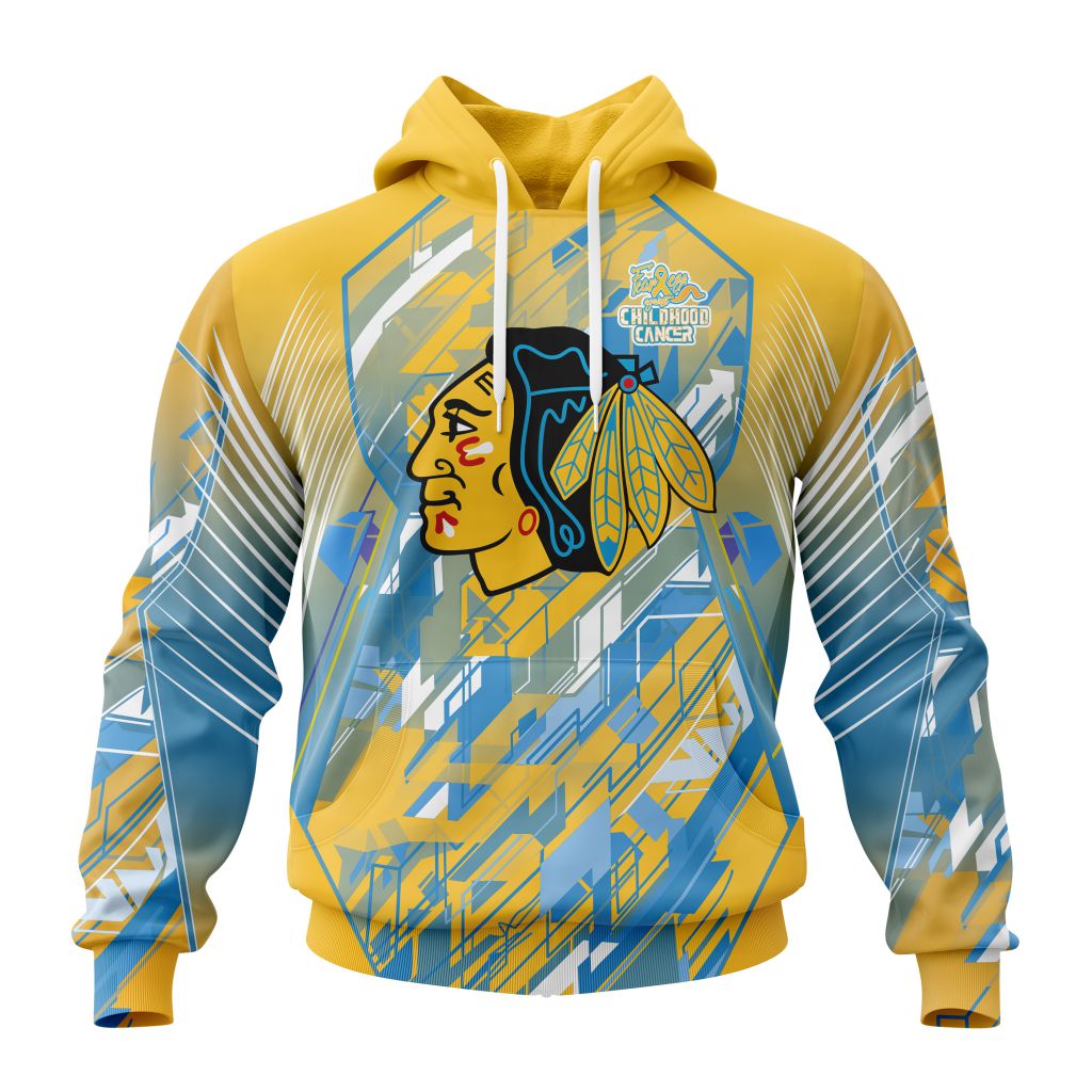 Personalized Nhl Chicago Blackhawks Fearless Against Childhood Cancers Pullover Hoodie