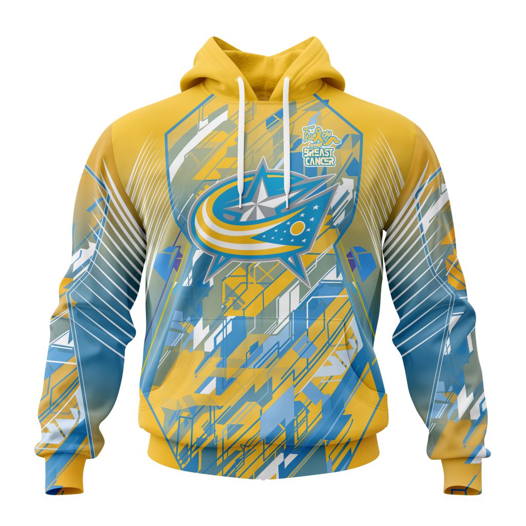 Personalized Nhl Columbus Blue Jackets Fearless Against Childhood Cancers Pullover Hoodie