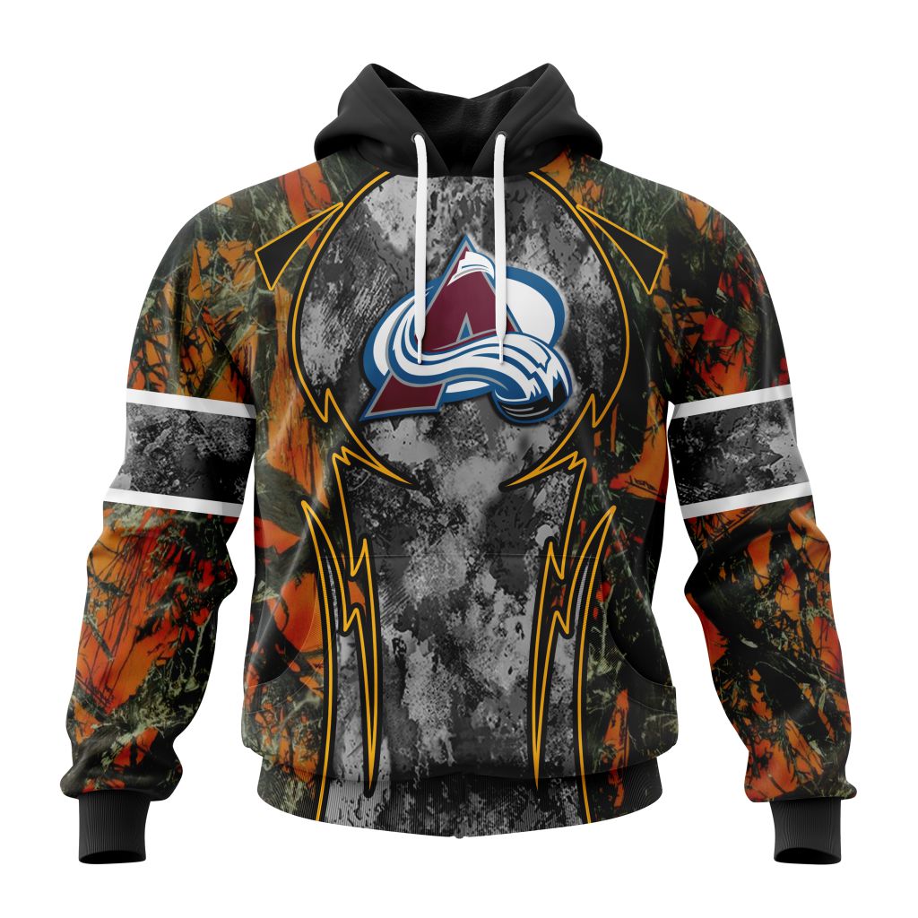 Personalized Nhl Colorado Avalanche With Camo Concepts For Hungting In Forest Pullover Hoodie