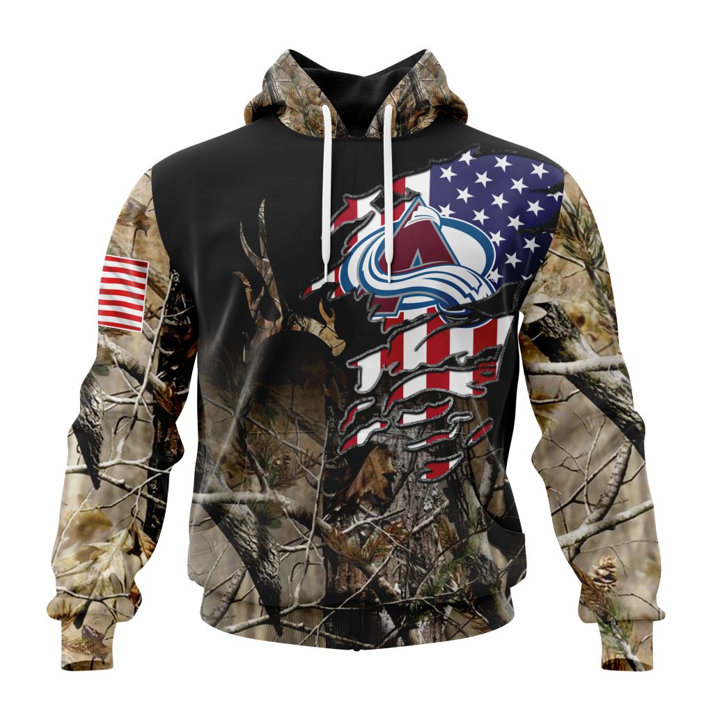 Personalized Nhl Colorado Avalanche Special Camo Realtree Hunting Pullover Hoodie