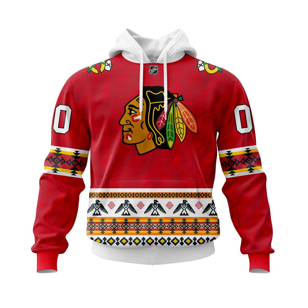 Personalized Nhl Chicago Blackhawks Specialized Native Concepts Pullover Hoodie