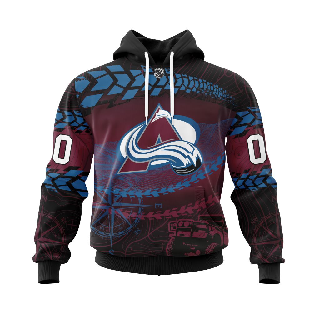 Personalized Nhl Colorado Avalanche Specialized Off Road Style Pullover Hoodie